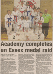 Article in Basingstoke Gazette about Martial Arts Success