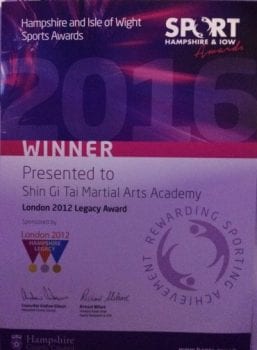 Sport Hampshire London 2012 Legacy Award Winner.