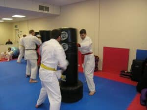 Hitting the bags in Basingstoke Martial Arts