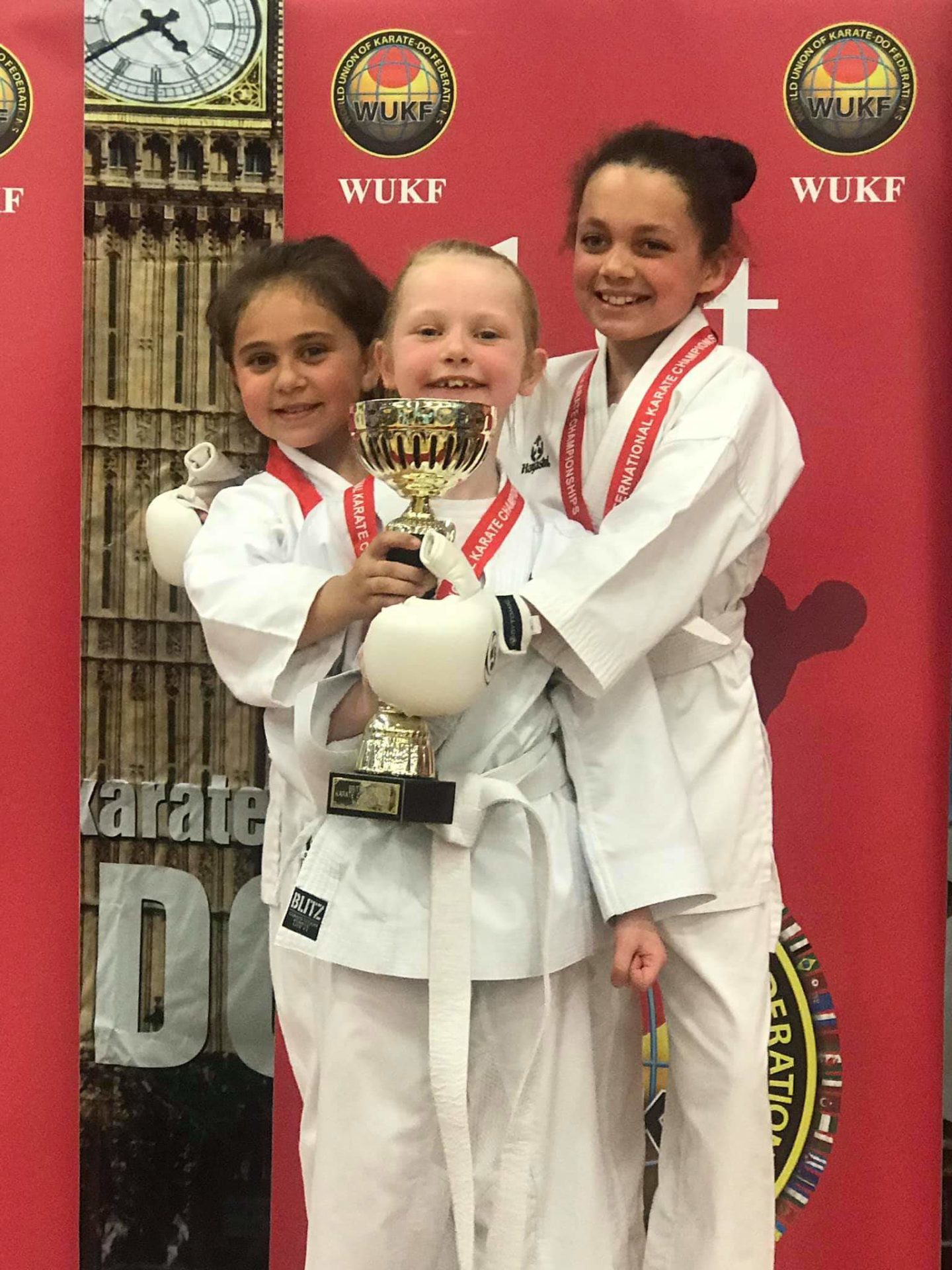 Photo of Karate girls from Basingstoke with medals