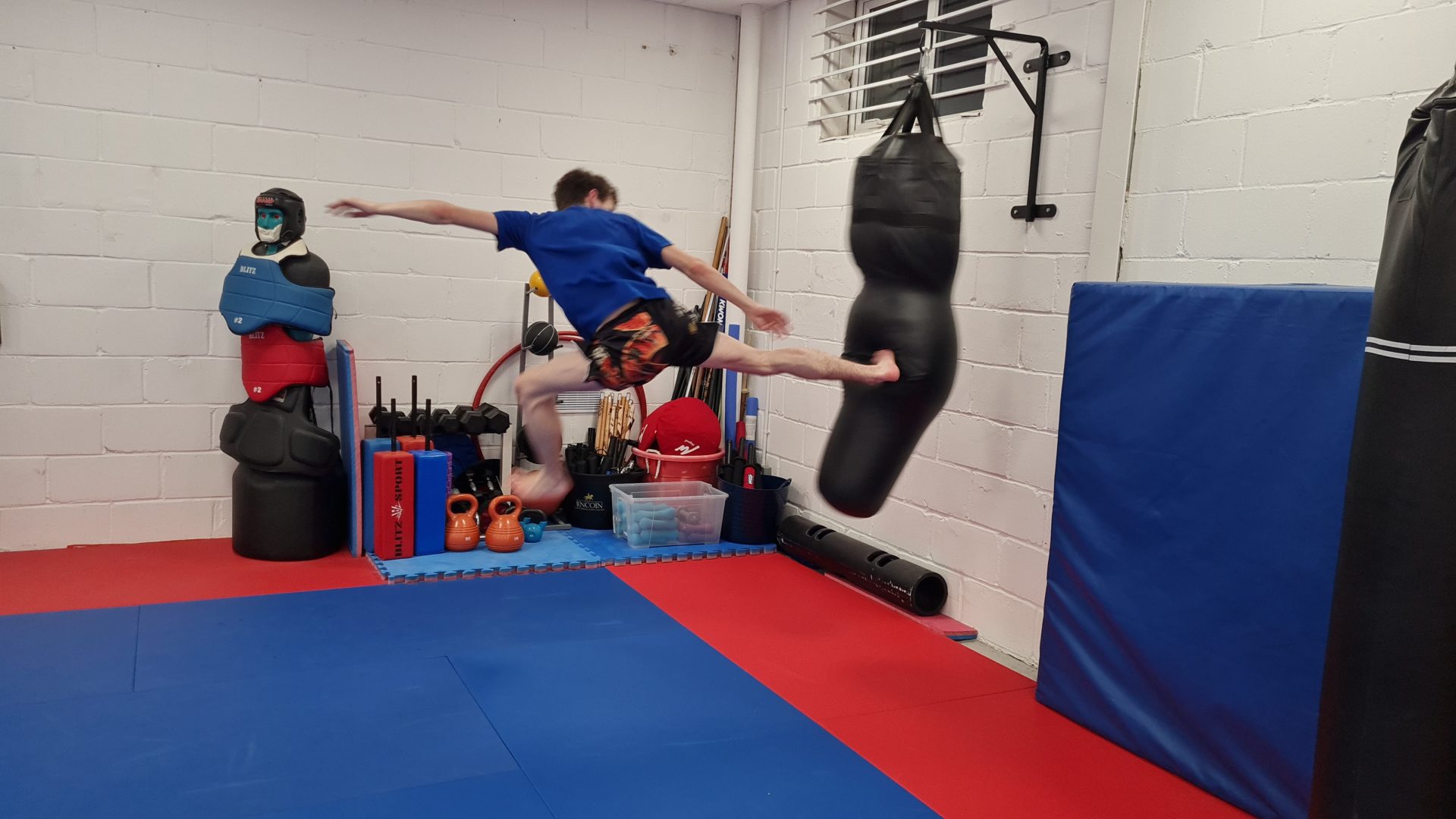 Flying Karate kids in Basingstoke teenagers class